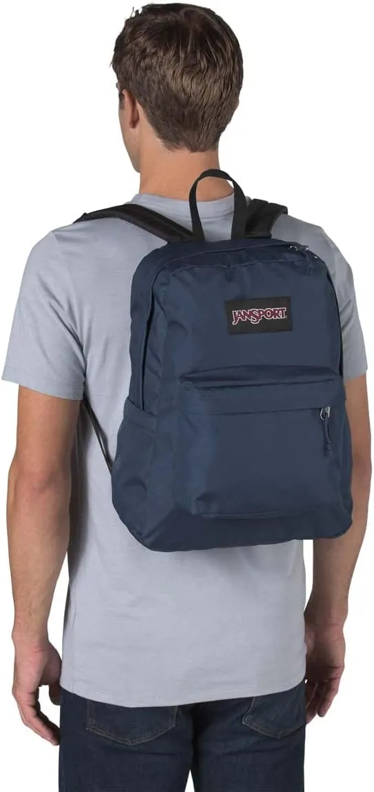 JanSport SuperBreak Plus Backpack with Padded 15-inch Laptop Sleeve and Integrated Bottle Pocket - Spacious and Durable Daypack for Work and Travel - Navy