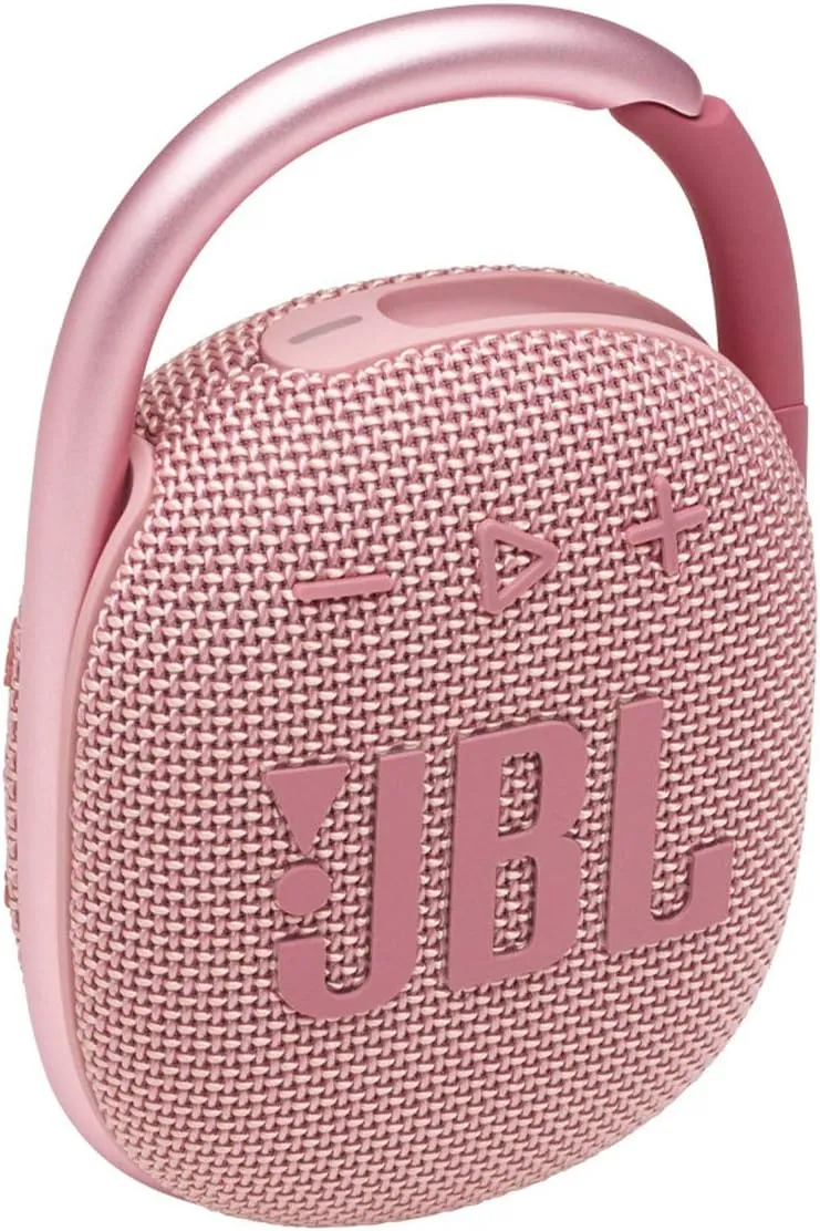 JBL Clip 4 - Portable Mini Bluetooth Speaker, big audio and punchy bass, integrated carabiner, IP67 waterproof and dustproof, 10 hours of playtime, speaker for home, outdoor and travel (Pink)