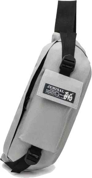 JEMINAL Sling Bag: Diamond-Grid Pattern 4L Light Spacious Crossbody Shoulder Everyday Carry Bag with Quick-adjust Strap - Double Layered Fabric Funny Pack for Men, Women, Travel, Sport (LT GRY)