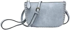 JEN & CO. Bonnie Vegan Leather Small Crossbody Bags Whipstitch Wristlet Wallets Clutch Purses Shoulder Handbag for Women