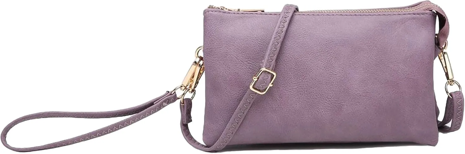 JEN & CO. Riley Small Crossbody Bags Vegan Leather Wristlet Wallets Clutch Purses Shoulder Handbag for Women