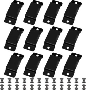 Kibbeh 12 Pcs Metal Tape Measure Holder - Belt Clips with Rivets, Easy to Carry (Matte Black)