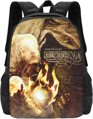 Killswitch Rock Band Engage Laptop Backpack Large Travel Bags Unisex Adult Gym Bags Casual Daypack for Fitness Convenient Work Rucksack Stylish Notebook Bag for Man