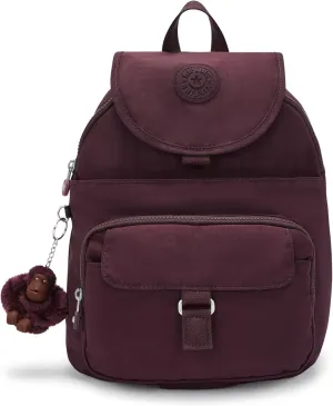 Kipling Women's Queenie Backpack, Adjustable Backpack Straps, Monkey Keychain, Key Clasp, Top Carry Handle