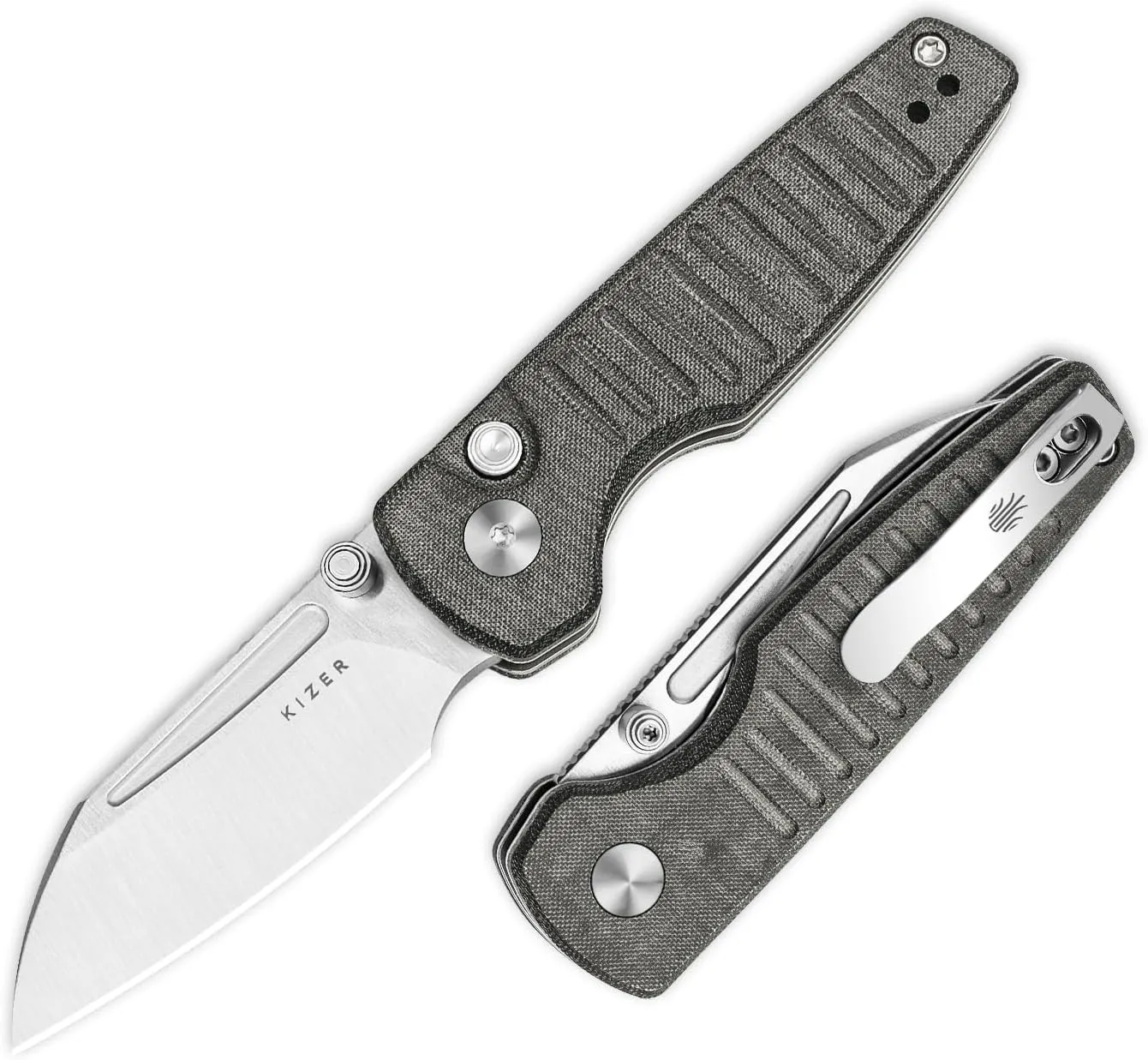 Kizer Parakeet EDC Pocket Knife, 2.46" Nitro-V Blade Folding Knife with Micarta Handle, Thumb Stud Opener Small EDC Knives for Men Women Camping Hunting V2706M1