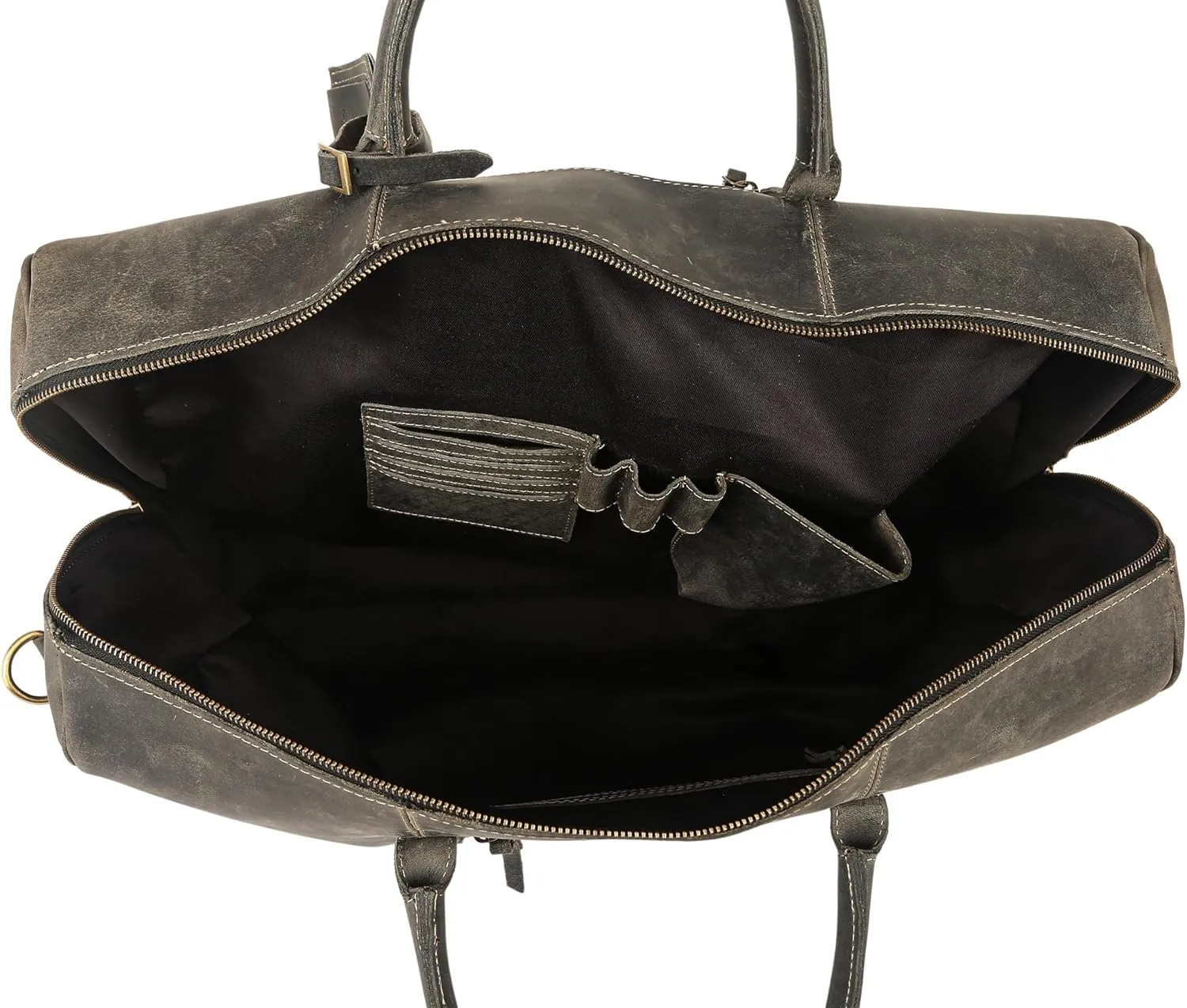 KomalC 24 Inch Leather Duffel Bags for Men and Women Full Grain Leather Travel Overnight Weekend Leather Bags Sports Gym Duffle for Men