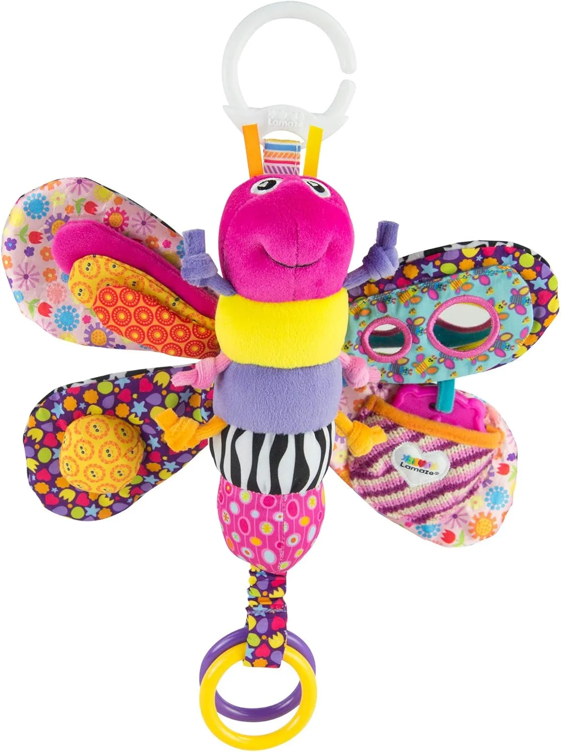 Lamaze Clip On Car Seat and Stroller Toy - Fifi the Firefly - Crinkle Car Seat Toys and Stroller Toys - Sensory Toys for Babies - Travel Toys for Car - Infant Toys Ages 0 Months and Up
