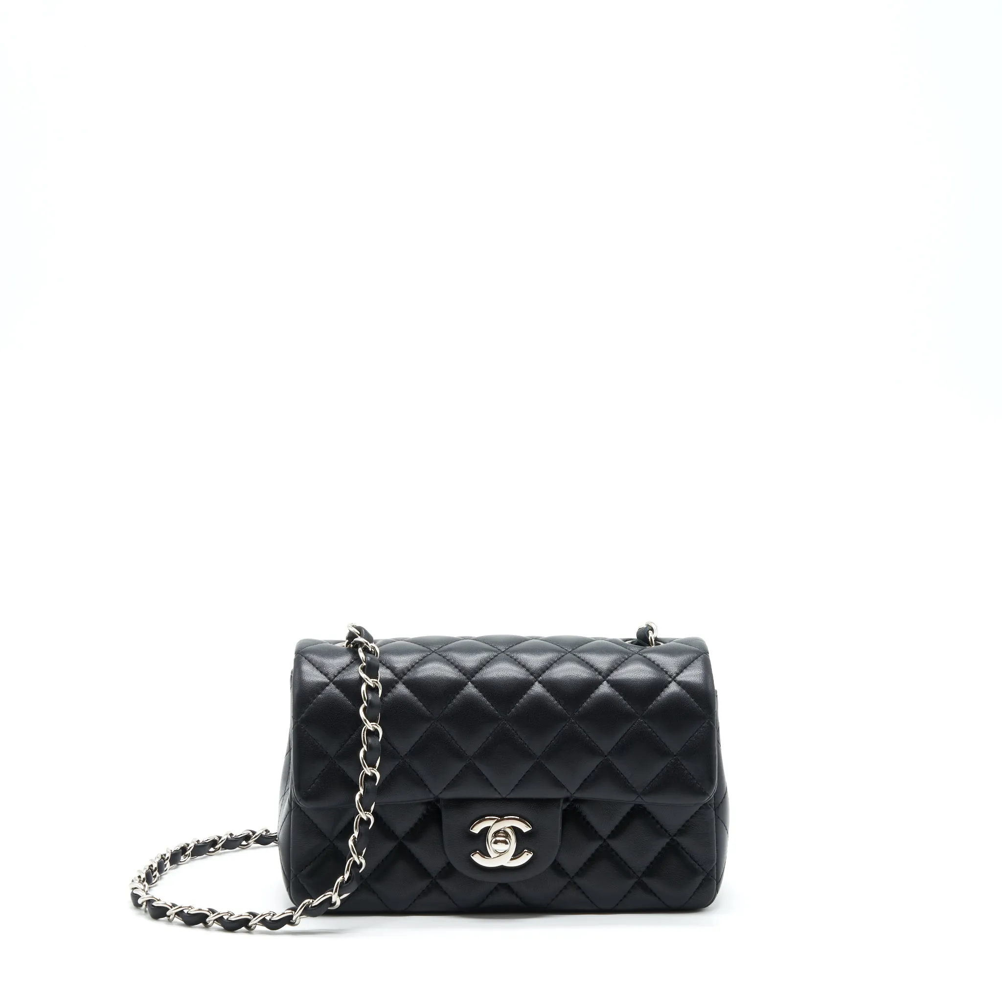 Lambskin Mini Rectangular Convenient Black Seamless integration Chanel