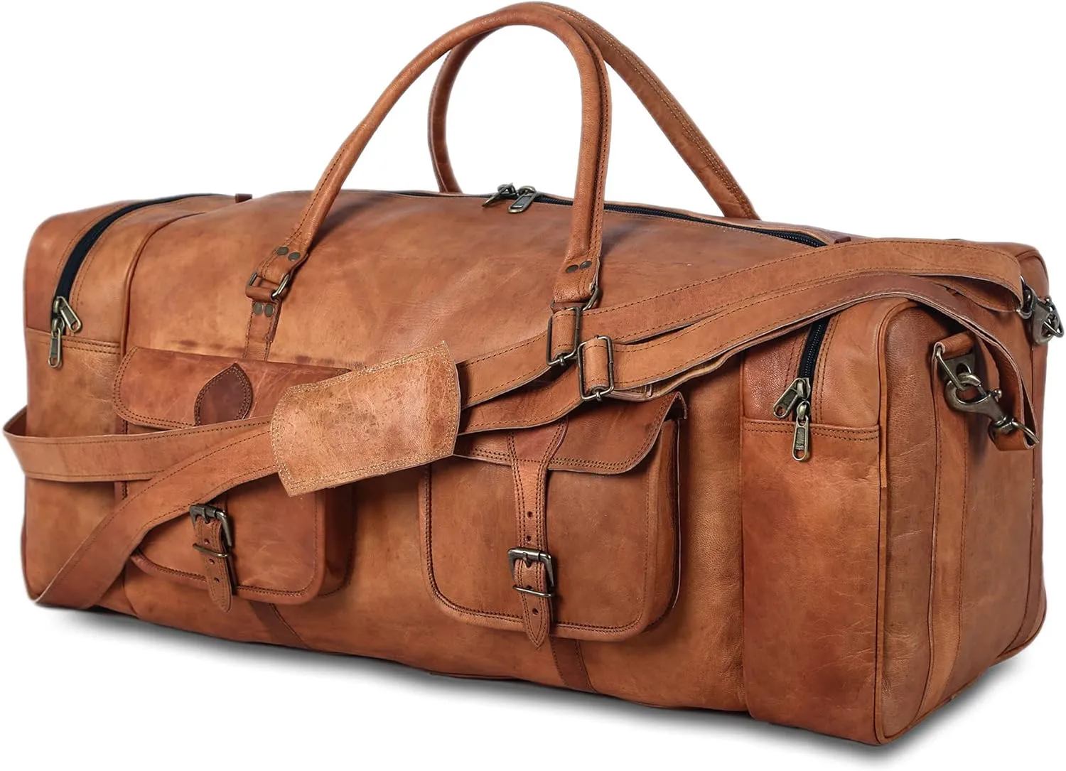 Large 32 inch duffel bags for men holdall leather travel bag overnight gym sports weekend bag