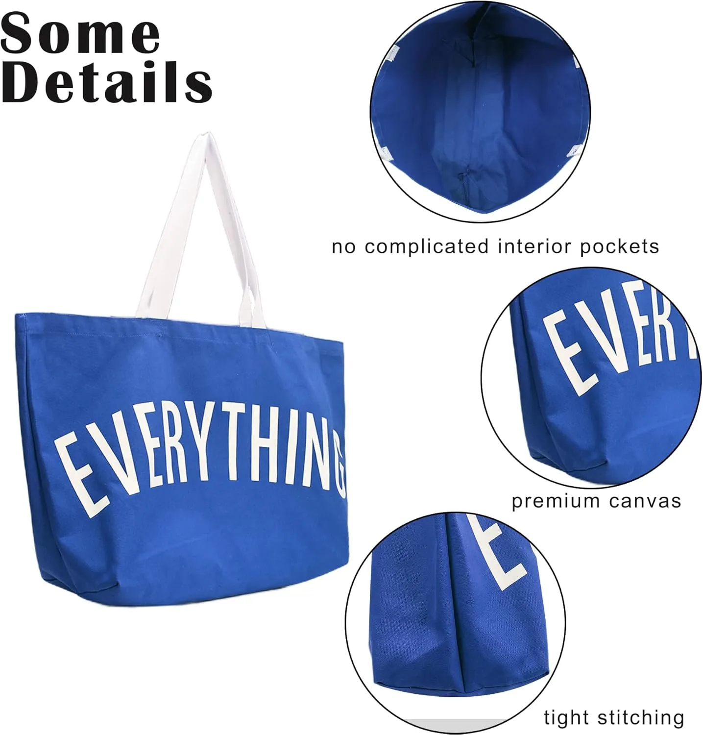 Large Canvas Tote Bag Reusable Grocery Bags Shopping Bags for Women Foldable Extra Large Everything Bag
