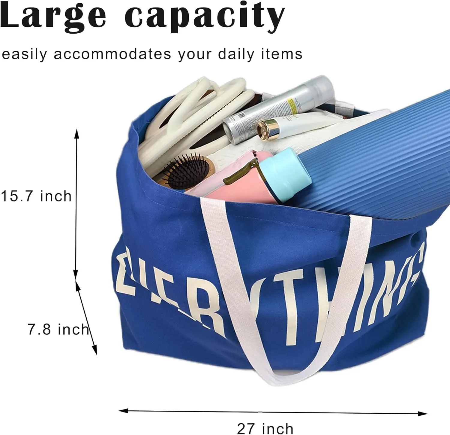 Large Canvas Tote Bag Reusable Grocery Bags Shopping Bags for Women Foldable Extra Large Everything Bag