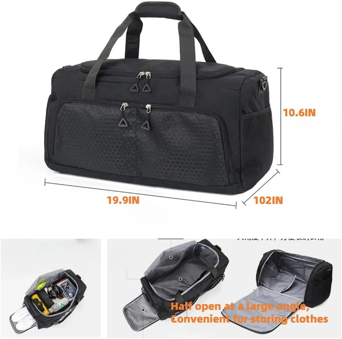 Large capacity men's and women's fitness bags, weekend overnight travel luggage bags, personal belongings travel bag, handbags, fitness dance bag (Cherry Blossom)