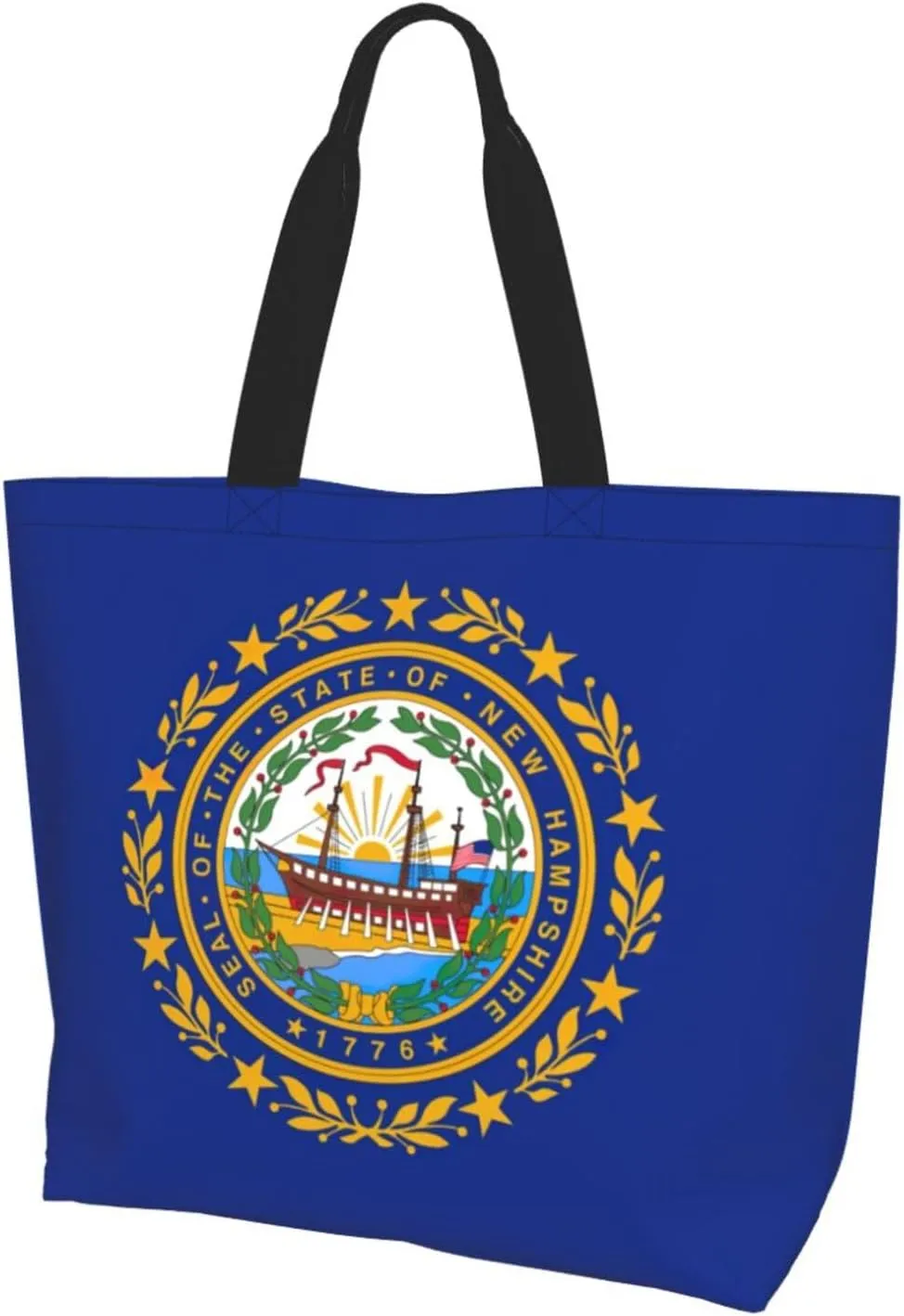 Large Capacity Shoulder Totebag New Hampshire state flag Print Water-Resistant Lightweight Spacious for Daily Use