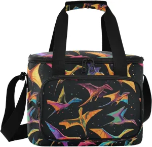 Large Lunch Bag Colorful Pterosaur Dinosaur Insulated Cooler Box For Women Men Picnic Camping Beach Handbag 24-Can (18L)