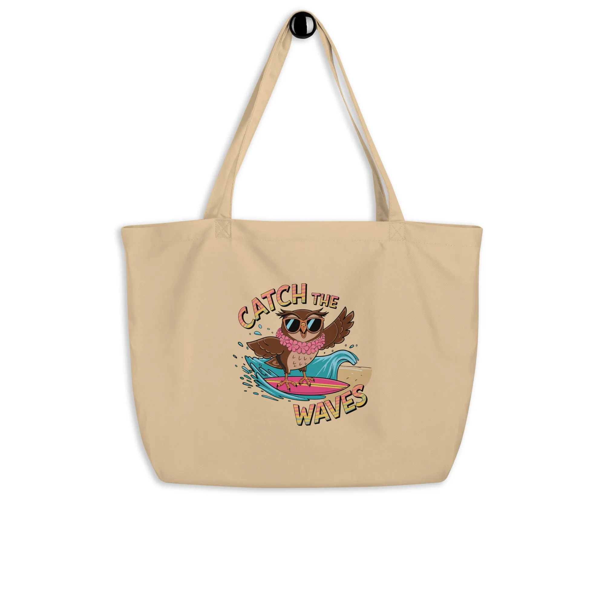 Large Organic Tote Bag: Owl Themed Spacious, Sustainable, and Durable for Everyday Use