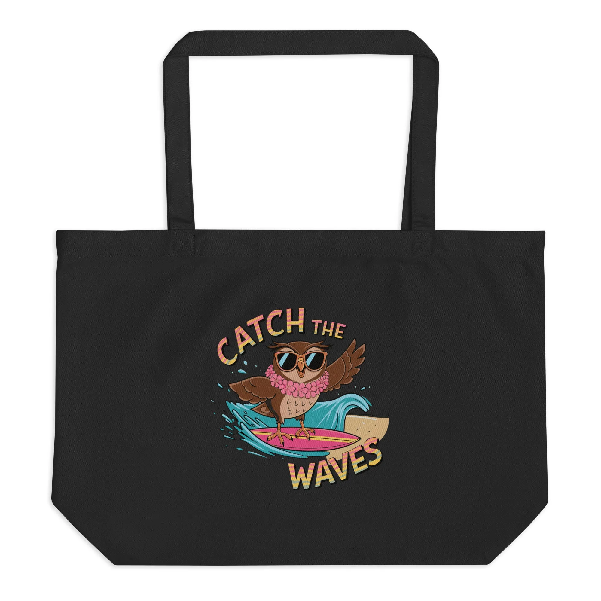 Large Organic Tote Bag: Owl Themed Spacious, Sustainable, and Durable for Everyday Use