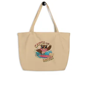Large Organic Tote Bag: Owl Themed Spacious, Sustainable, and Durable for Everyday Use
