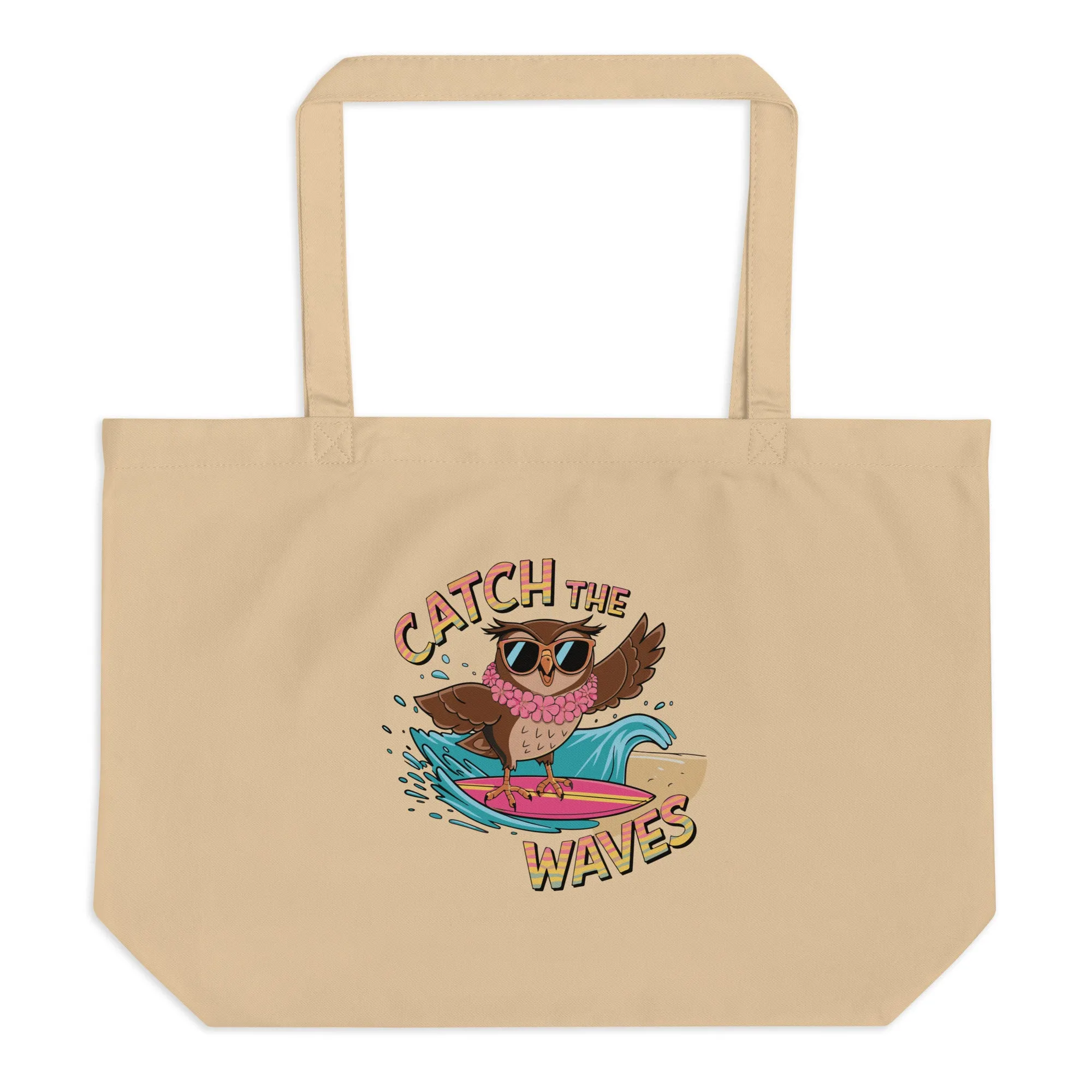 Large Organic Tote Bag: Owl Themed Spacious, Sustainable, and Durable for Everyday Use