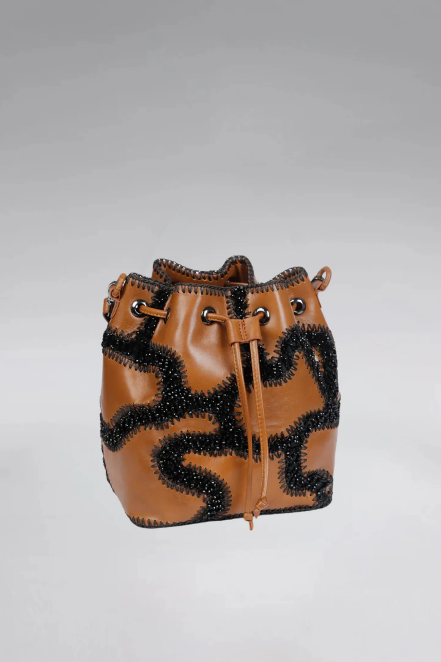 Large Patchy Leather Bucket Bag
