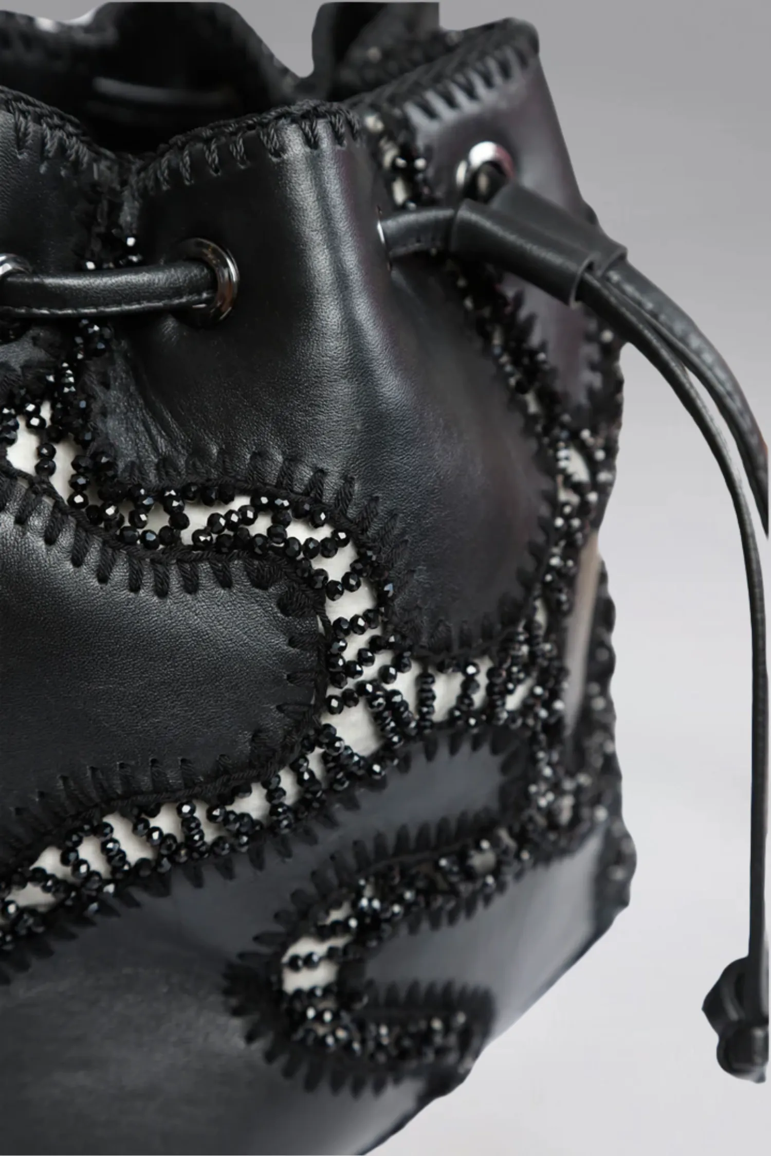 Large Patchy Leather Bucket Bag