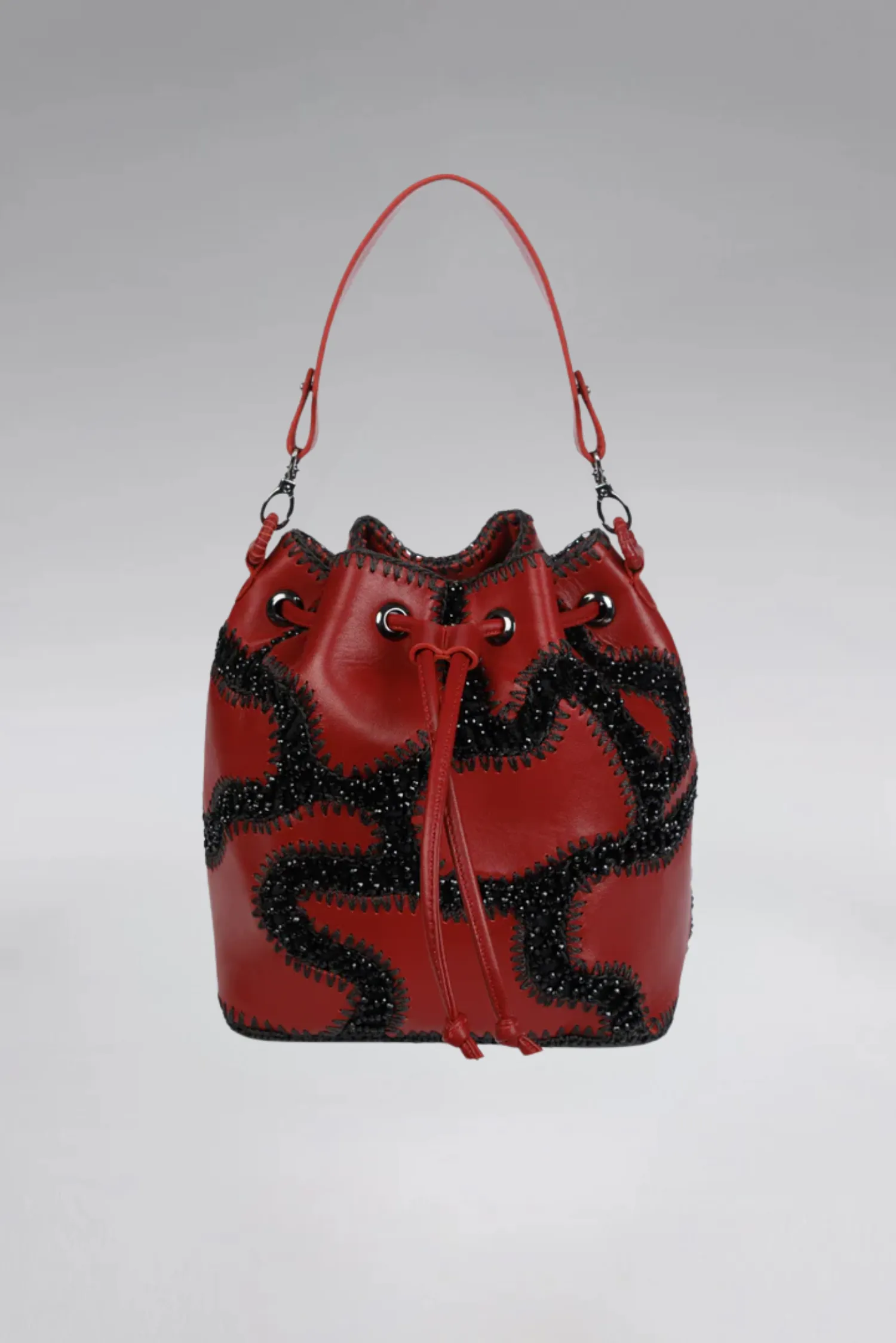 Large Patchy Leather Bucket Bag