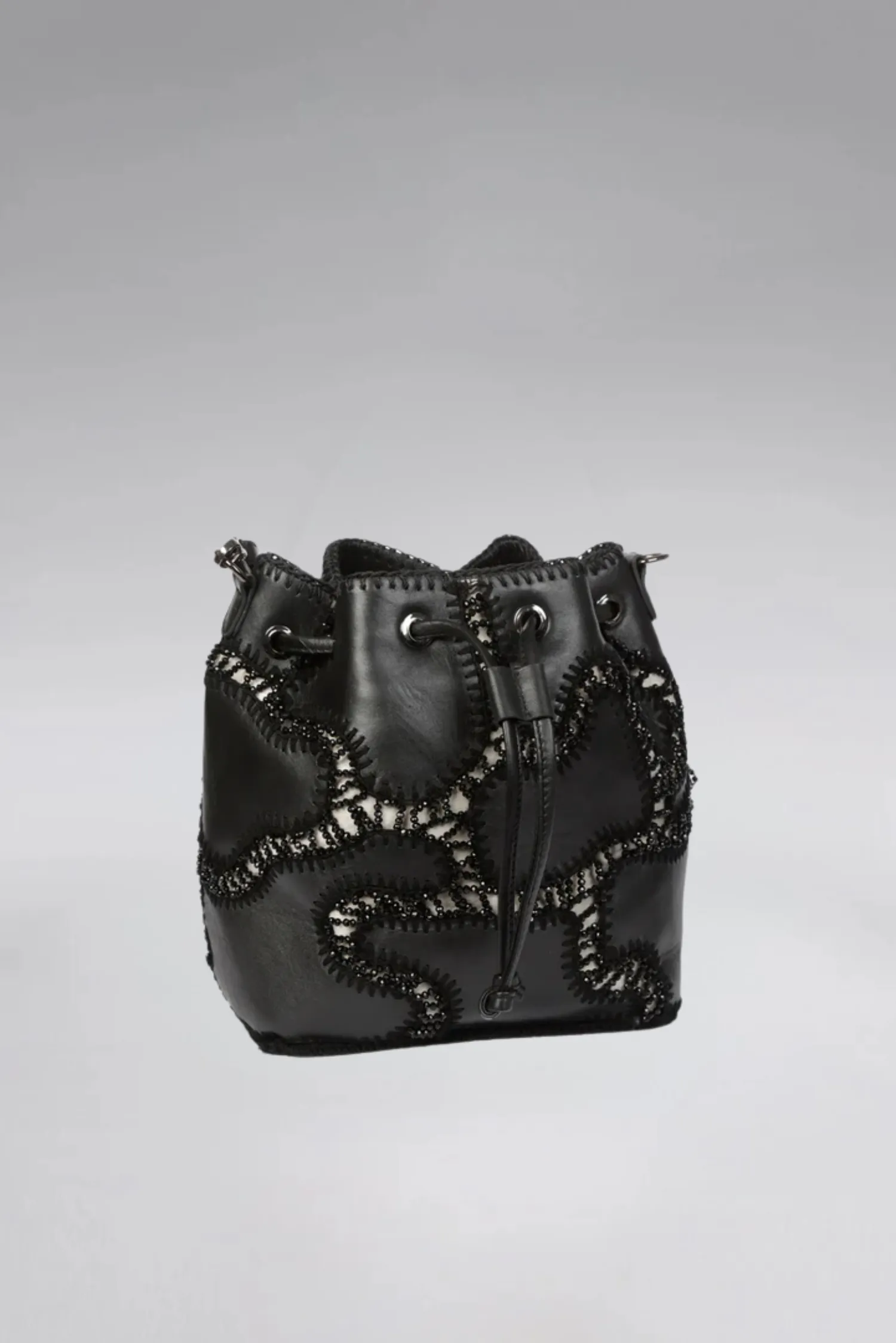 Large Patchy Leather Bucket Bag