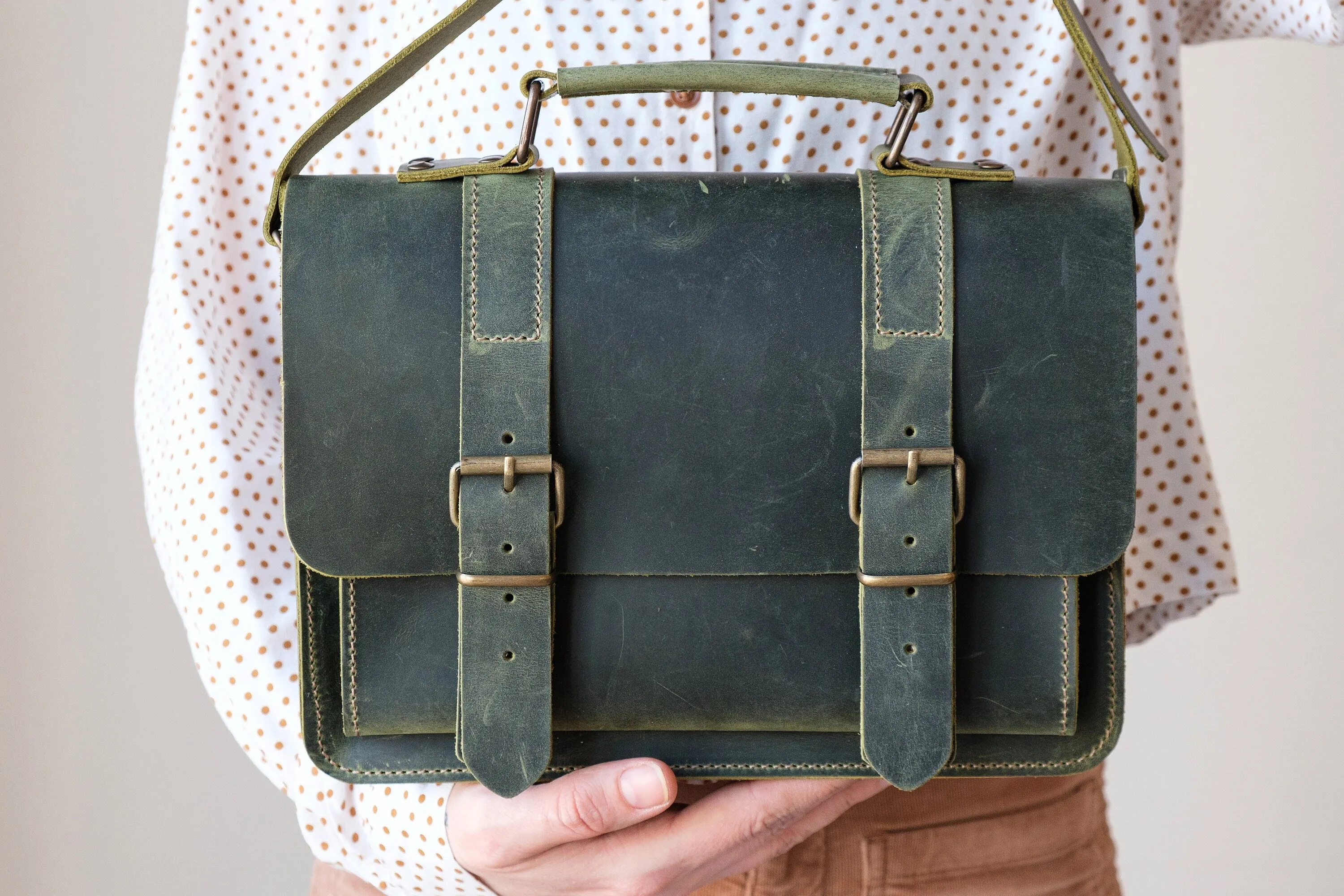 Leather 6-Pipe Messenger Bag, Handmade Shoulder Pipe Tobacco Bag, Crossbody Bag for 6 Pipes
