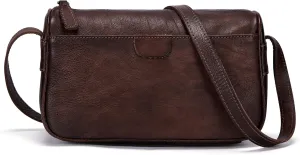 Leather Crossbody Bags for Women, Vintage Real Leather Crossbody Purse Retro Small Shoulder Handbag with Adjustable Strap
