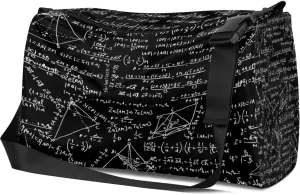 Leather Sport Gym Bag Complex Mathematical Formula Weekender Bag for Women and Men Carry On Bag Mathematical Formula Travel Duffel Bag