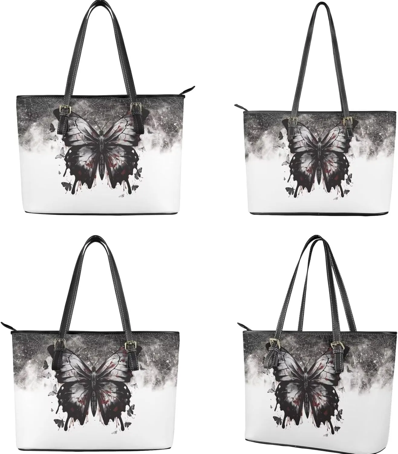 Leather Work Bag for Women Tote Bags with Clutch Makeup Travel Bag and Long Wallet 3 Piece Set