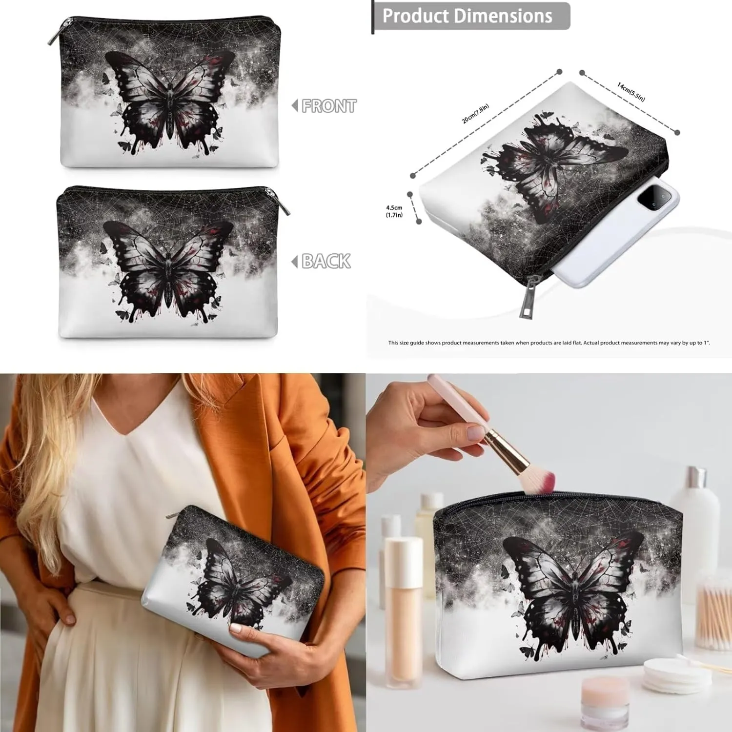 Leather Work Bag for Women Tote Bags with Clutch Makeup Travel Bag and Long Wallet 3 Piece Set