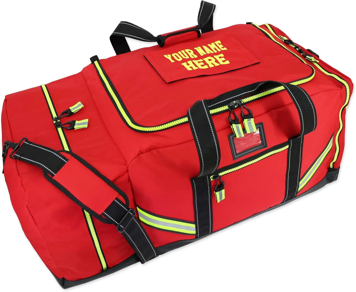 Lightning X Customizable Premium 3XL Firefighter Step-In Gear Bag w/Helmet Compartment & Embroidered Name - No FF Logo - RED