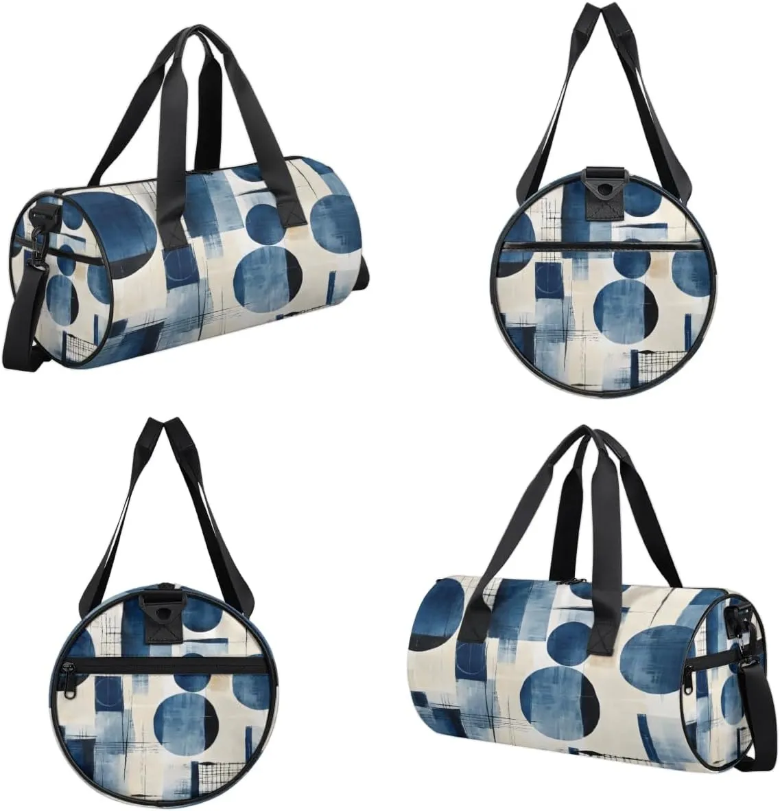 Lightweight Travel Duffle Bag Abstract Circular Print Gym Bag for Women Men Stylish Small Duffle Bag for Fitness Yoga Travel Overnight Sport