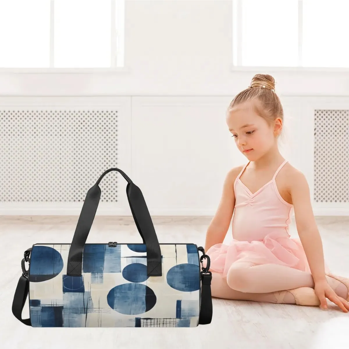 Lightweight Travel Duffle Bag Abstract Circular Print Gym Bag for Women Men Stylish Small Duffle Bag for Fitness Yoga Travel Overnight Sport