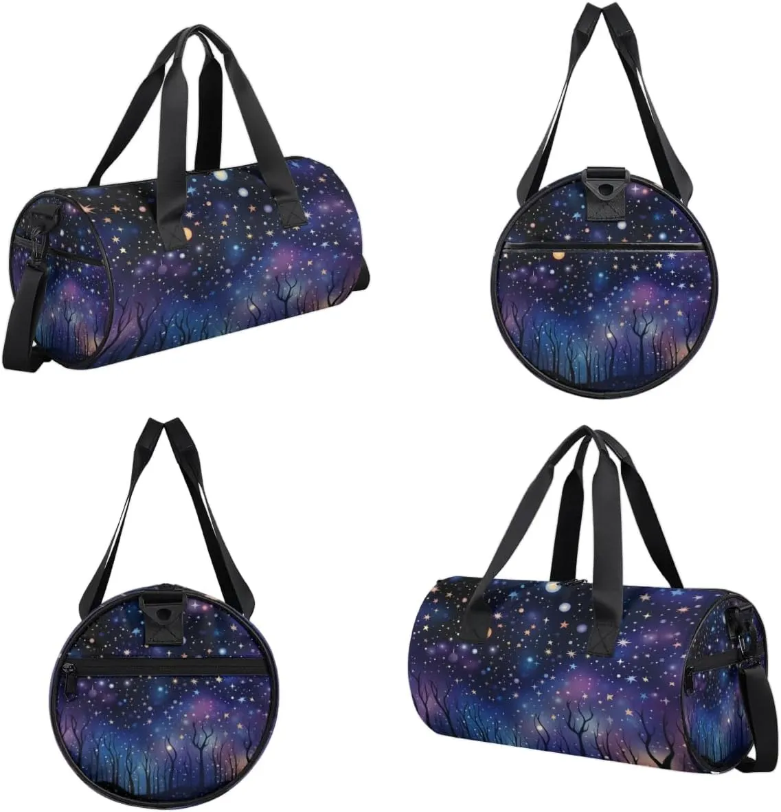 Lightweight Travel Duffle Bag Space Stars Theme Gym Bag for Women Men Stylish Small Duffle Bag for Fitness Yoga Travel Overnight Sport