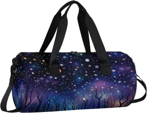 Lightweight Travel Duffle Bag Space Stars Theme Gym Bag for Women Men Stylish Small Duffle Bag for Fitness Yoga Travel Overnight Sport