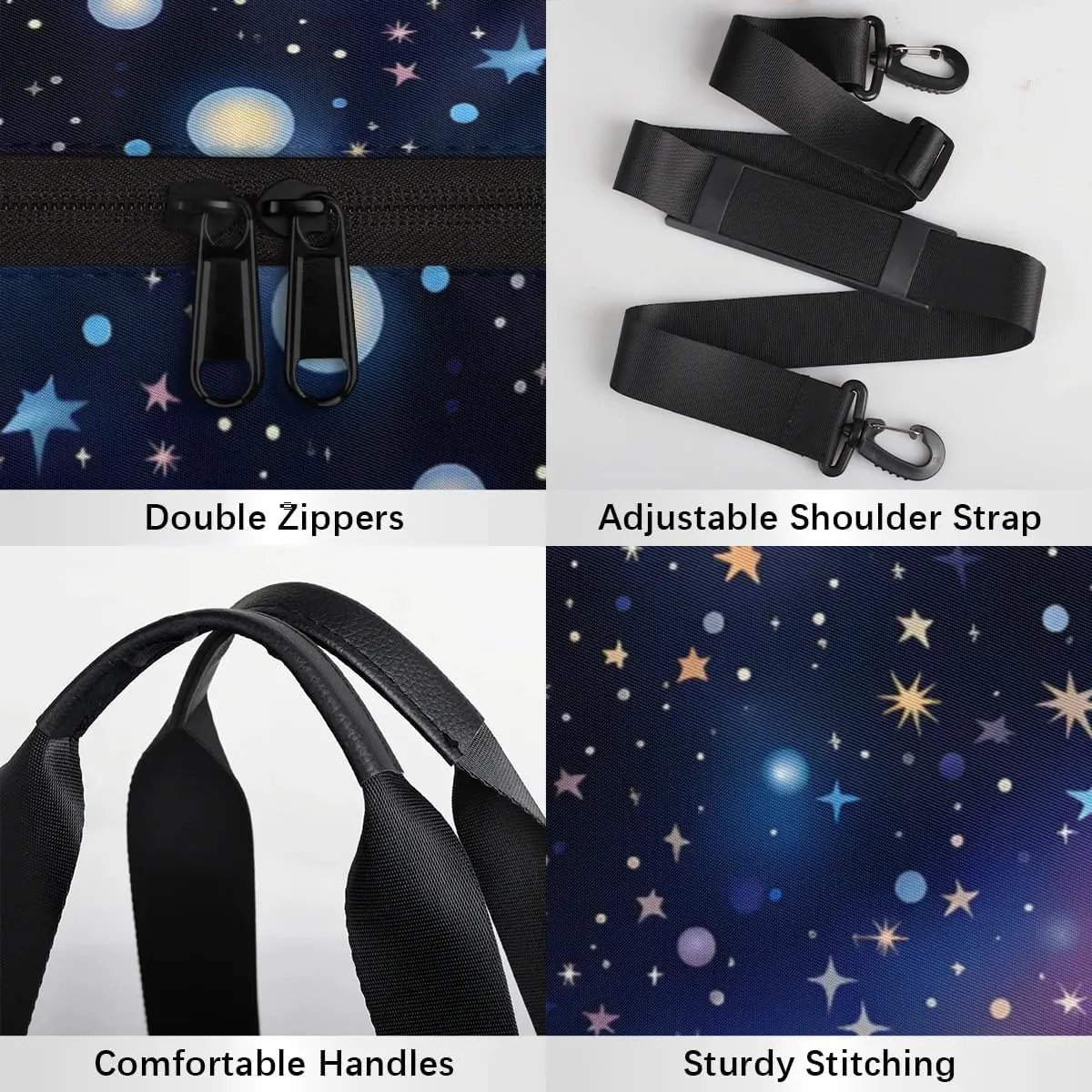 Lightweight Travel Duffle Bag Space Stars Theme Gym Bag for Women Men Stylish Small Duffle Bag for Fitness Yoga Travel Overnight Sport