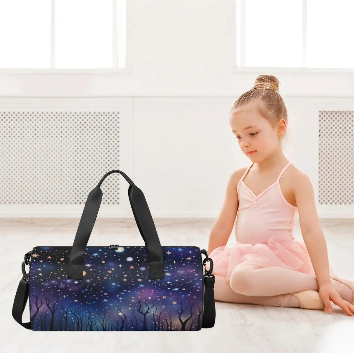 Lightweight Travel Duffle Bag Space Stars Theme Gym Bag for Women Men Stylish Small Duffle Bag for Fitness Yoga Travel Overnight Sport