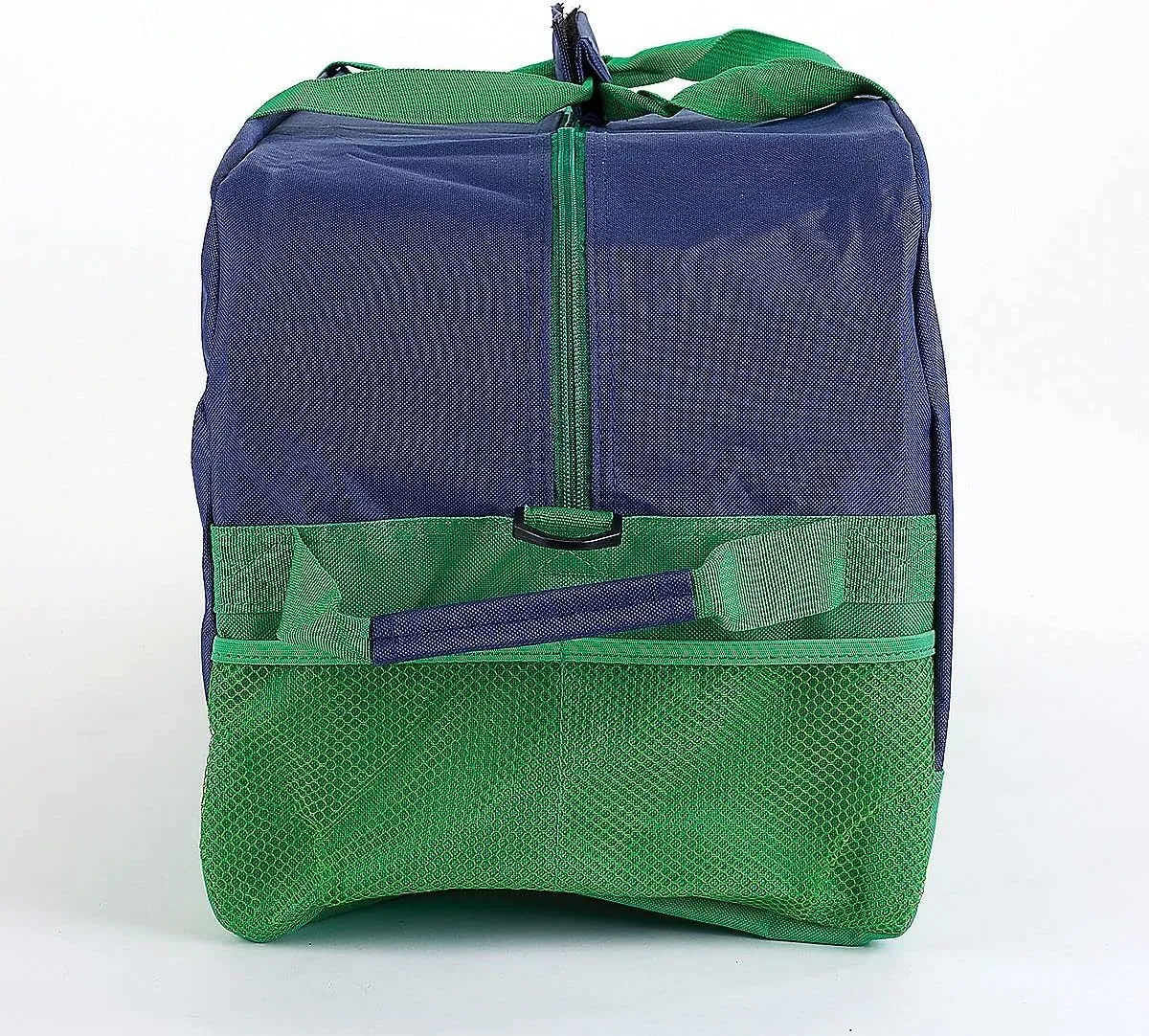 Lillian Vernon Navy and Green Personalized Medium Duffel Bag for Kids - Sports and Activities, Luggage, 11" x 12" x 23"W