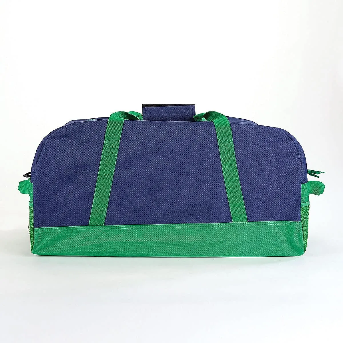 Lillian Vernon Navy and Green Personalized Medium Duffel Bag for Kids - Sports and Activities, Luggage, 11" x 12" x 23"W