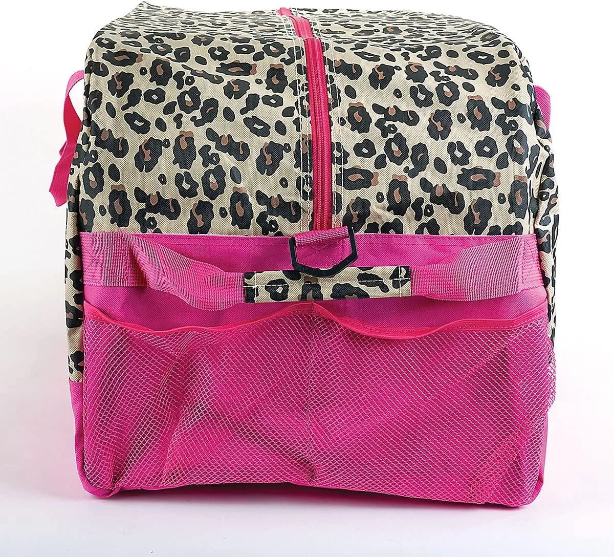 Lillian Vernon Personalized Duffel Bag for Kids, Roomy Pink Leopard Weekender With Front & Side Compartment, Customizable Girls Sports & Travel Bags With Custom Name, 13" x 15" x 30"W