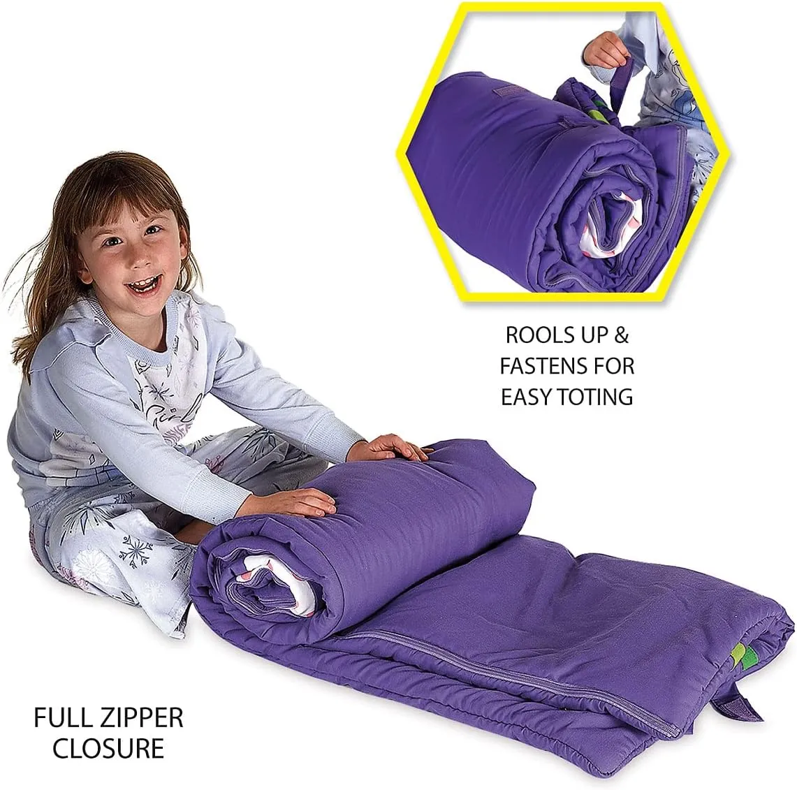 Lillian Vernon Personalized Indoor Sleeping Bag - Kids Sleepover & Napper Sleep Sack - Plush, Cute, & Cozy Cotton Poly Blend - Girls, Boys, & Toddler 30” x 60” Size