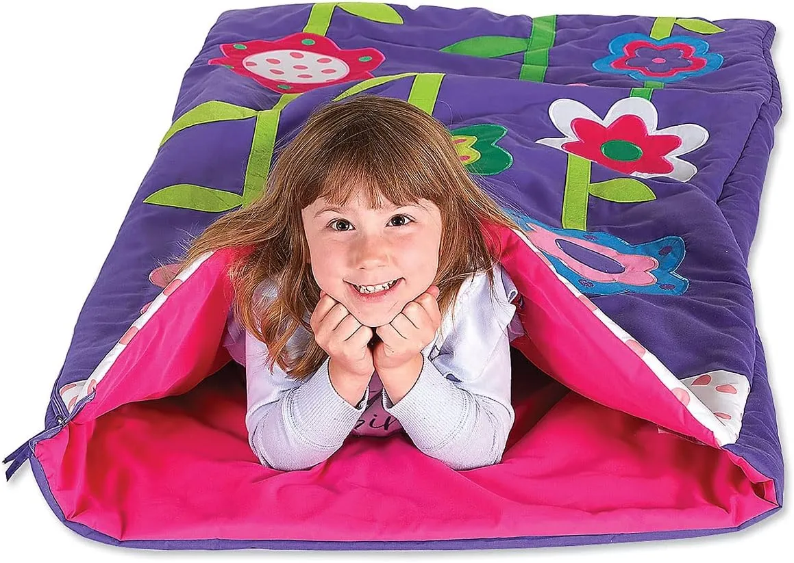 Lillian Vernon Personalized Indoor Sleeping Bag - Kids Sleepover & Napper Sleep Sack - Plush, Cute, & Cozy Cotton Poly Blend - Girls, Boys, & Toddler 30” x 60” Size