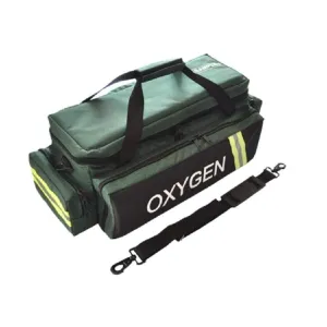 LINE2design First Responder EMS Oxygen Bag EMS Supplies - Standard O2 Medical Bag with Multiple Compartments & Shoulder Strap – Green
