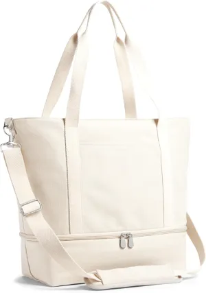 Lo & Sons Catalina Deluxe Tote - Spacious Canvas Travel & Everyday Bag With Shoe Compartment, Luggage Sleeve, Padded Strap
