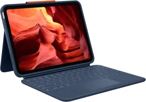 Logitech Rugged Combo 4 Touch Keyboard Case with Trackpad and Smart Connector for iPad (10th Generation) - Classic Blue