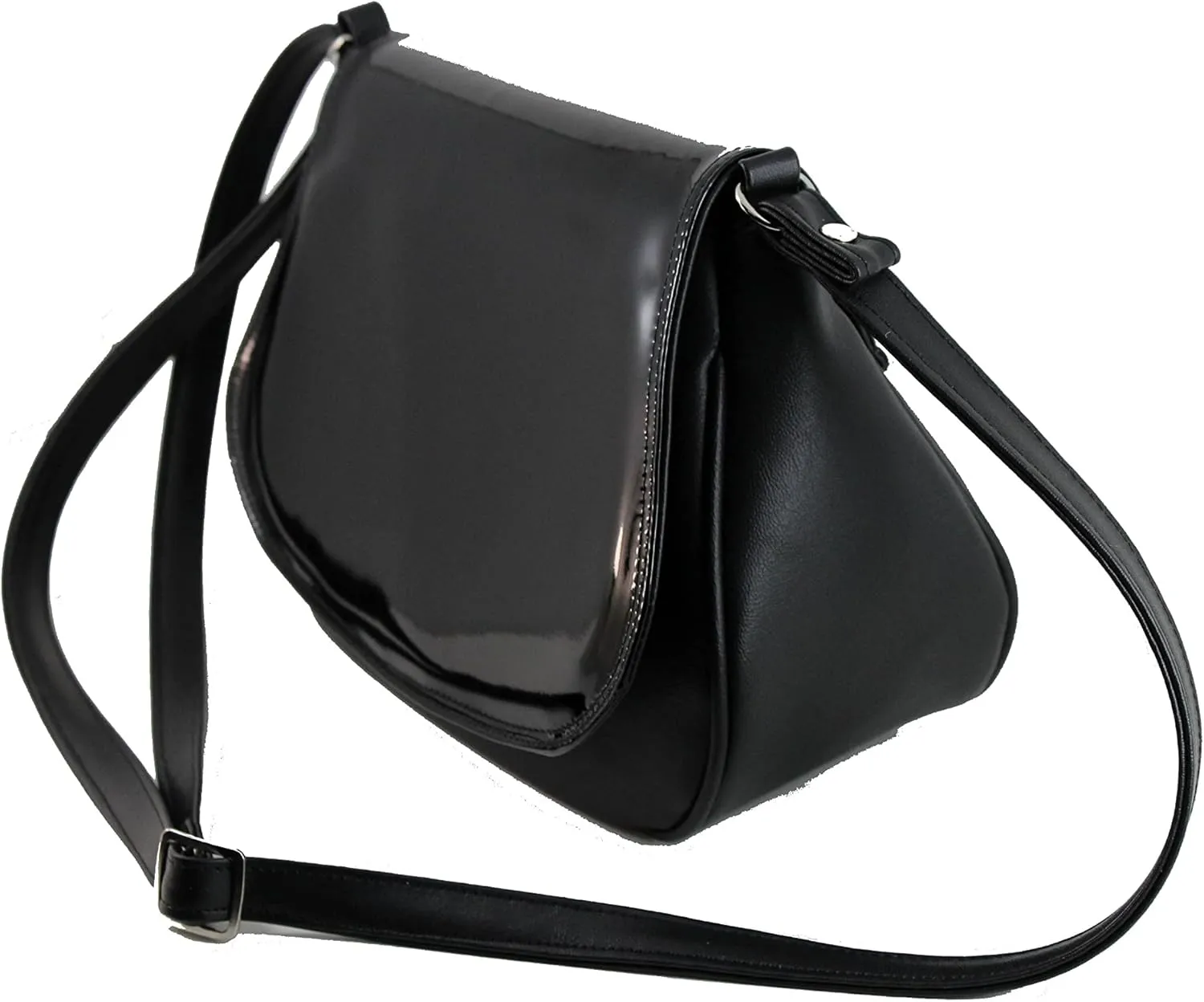 LONI Shoulder Bags for Women Purse Handbag Crossbody Everyday Saddle Bag Medium Patent/Pu Leather