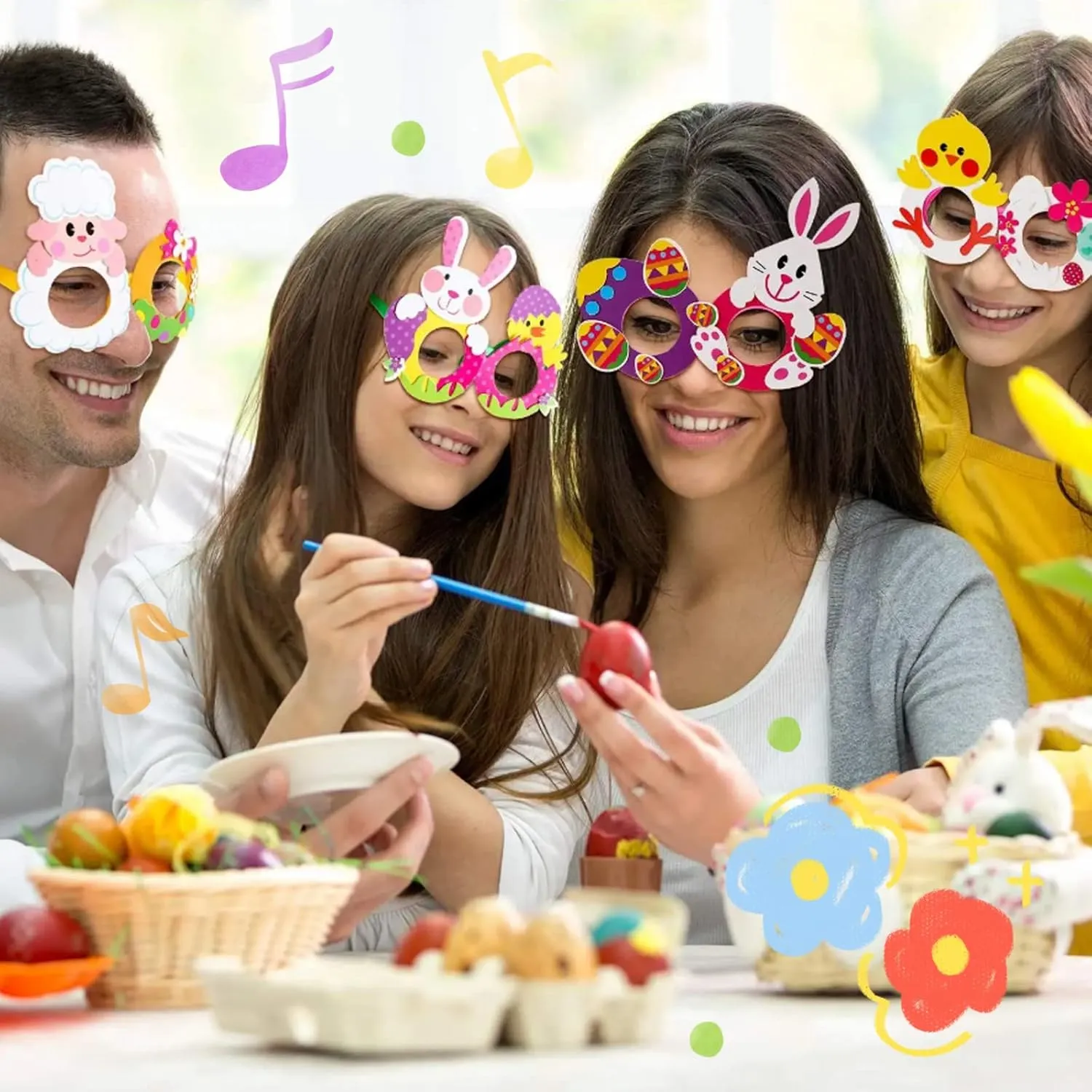 LOOIKOOS Wooden Egg Shakers Maracas Percussion Musical for Party Favors Easter Basket Stuffers for Babies Shaker Eggs for Toddlers(12pcs)