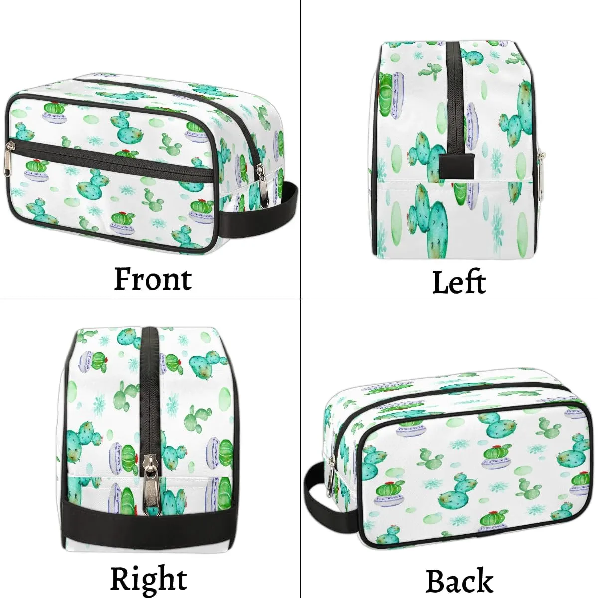 Lovely Cactus Travel Toiletry Bag for Women Men Small Cosmetic Makeup Organizer Water Resistant Shaving Bag Portable Make Up Bag Storage Bags with Handle