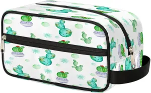 Lovely Cactus Travel Toiletry Bag for Women Men Small Cosmetic Makeup Organizer Water Resistant Shaving Bag Portable Make Up Bag Storage Bags with Handle